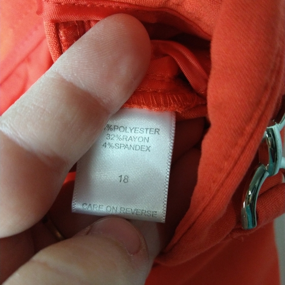 New York & Company Red and Orange Trousers Vibrant Style - Picture 8 of 10